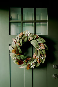 fall wreath on door